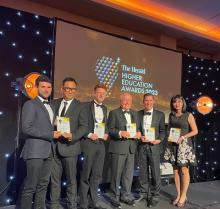 Photograph of representatives from the University of Dundee receiving award.